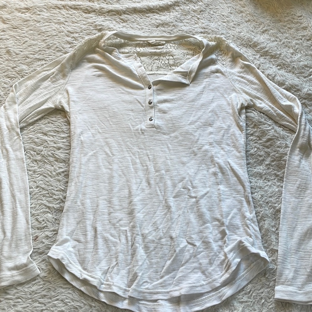 bleu & gray long sleeve cream color